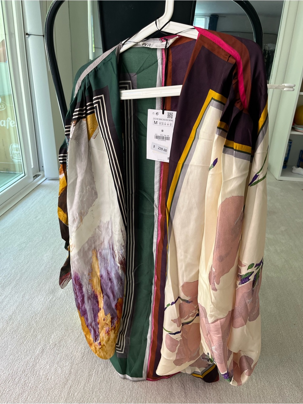 Zara Studio Multicolor Floral & Abstract Lightweight Kimono Jacket